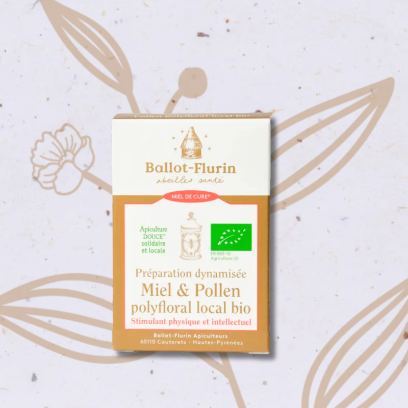 Miel de Cure® au Pollen polyfloral local bio (Ballot-Flurin)